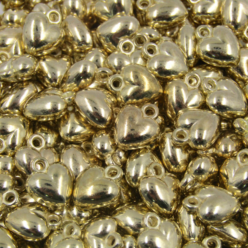 PINGENTE CORAÇAO LISO 5X10MM EM ABS COM 250GR