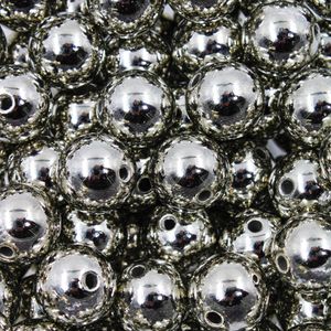 BOLA PASSANTE METALIZADA 16MM COM FURO GRANDE EM ABS COM 50G