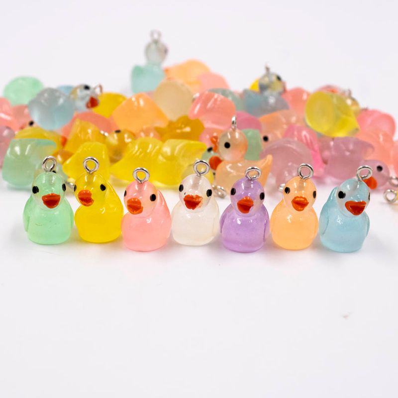 PINGENTE-PATINHO-FLUORESCENTE-16MM-EM-RESINA-COM-100-PECAS---103---COLORIDO