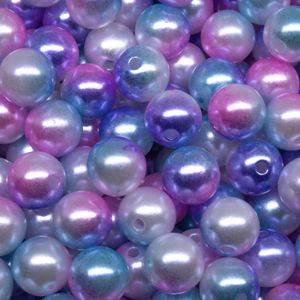 Perola Inteira Com Furo Tie Dye 10Mm Em Abs Com 500Gr