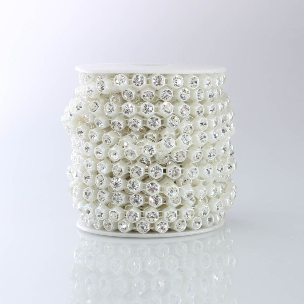 Aljofre Fio De Strass Com Perola 06Mm Em Abs Com 9 Metros