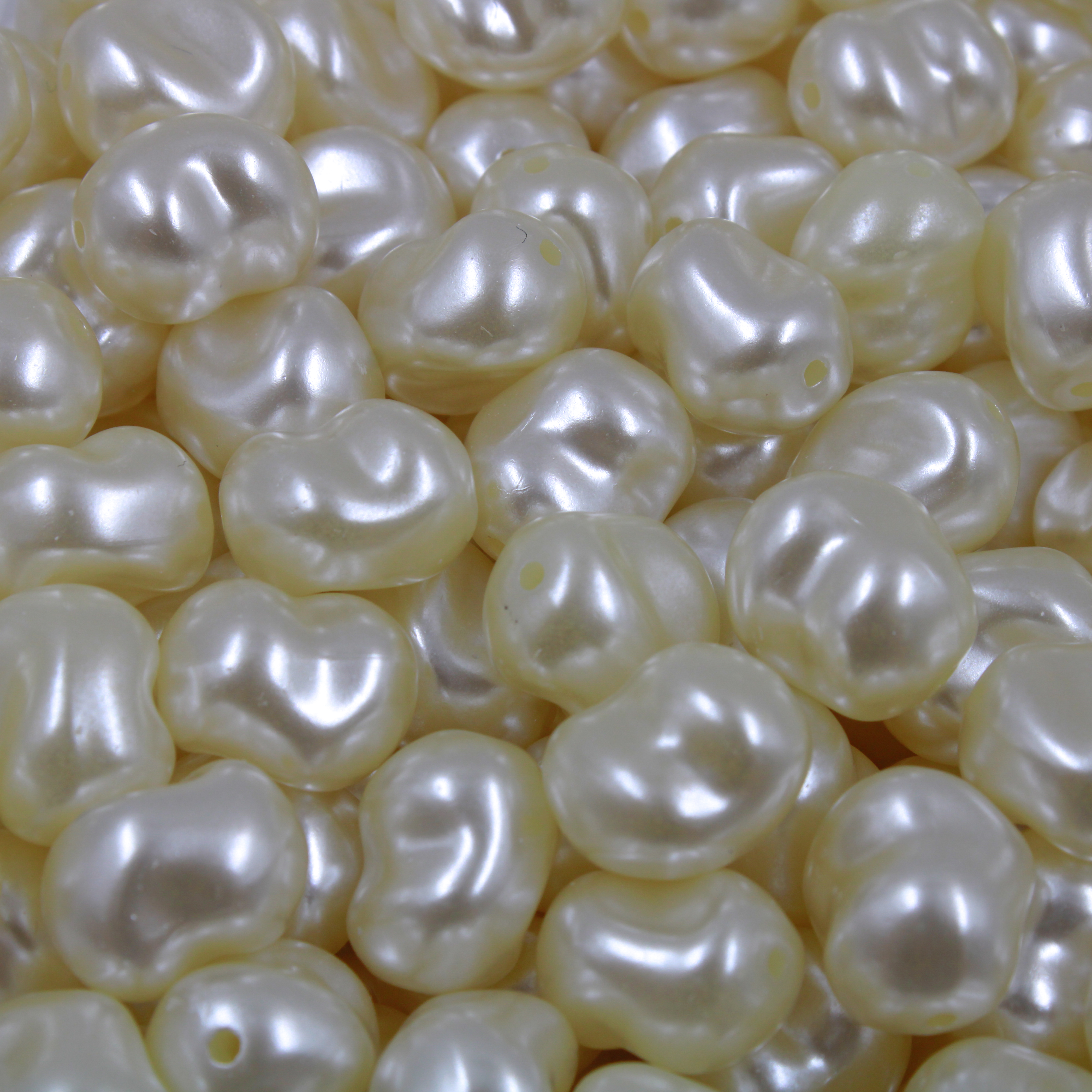 Perola De Agua Doce Irregular Passante 13X16mm Em Abs Com 500G