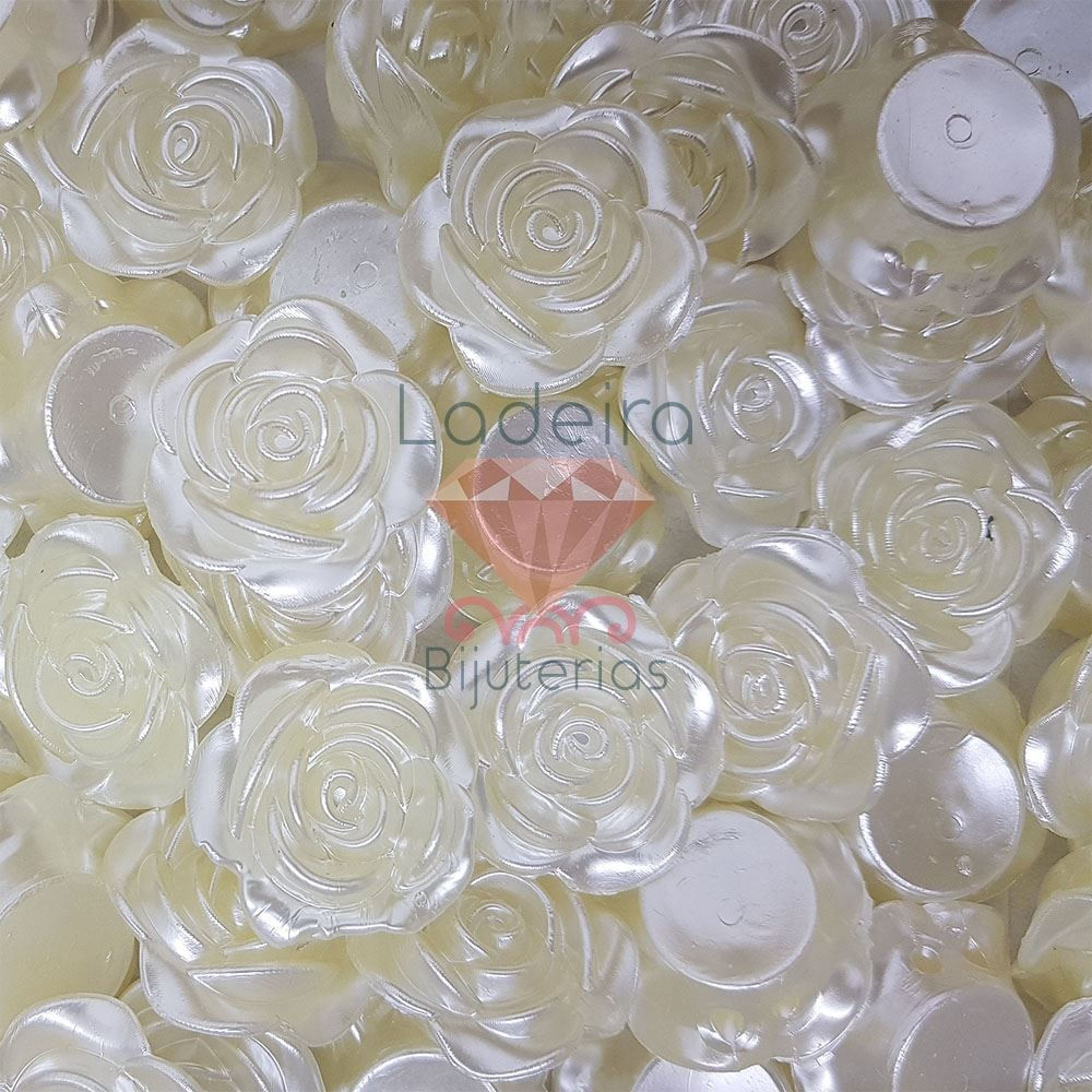 Rosa Perolada Passante 16Mm Em Abs Com 250Gr