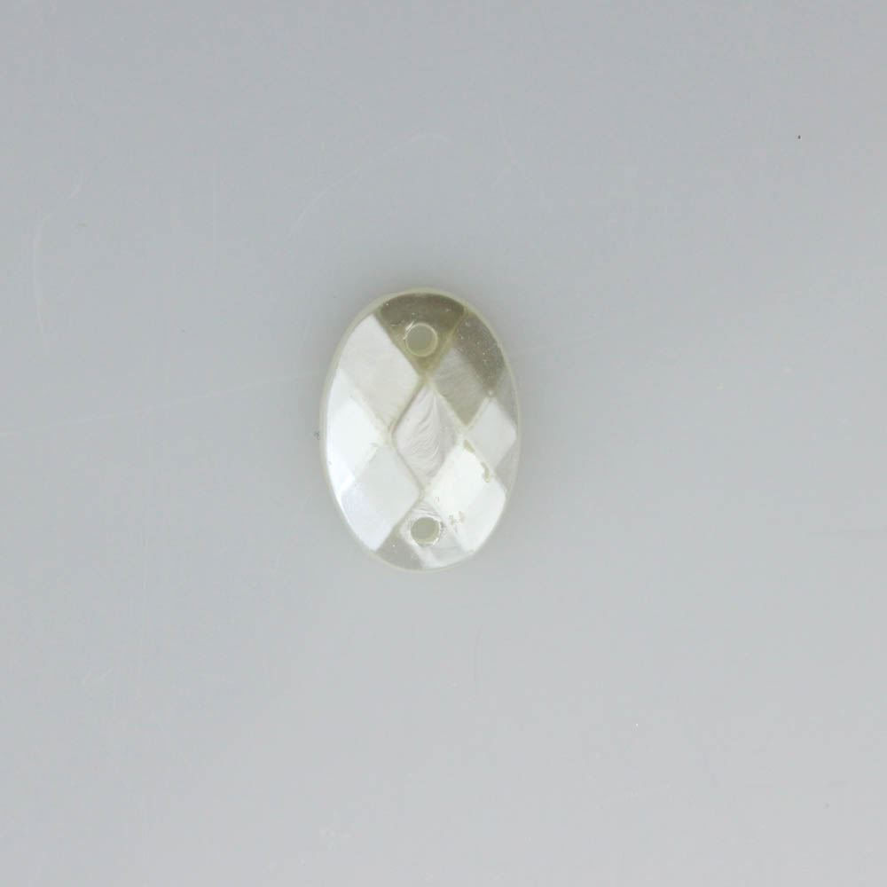 Meia Perola Para Costura Oval Sextavada 10X14mm Em Abs Com 500G