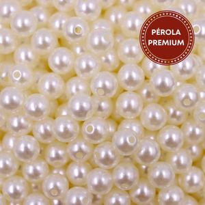 Perola Premium Com Furo 08Mm Em Abs Com 500G