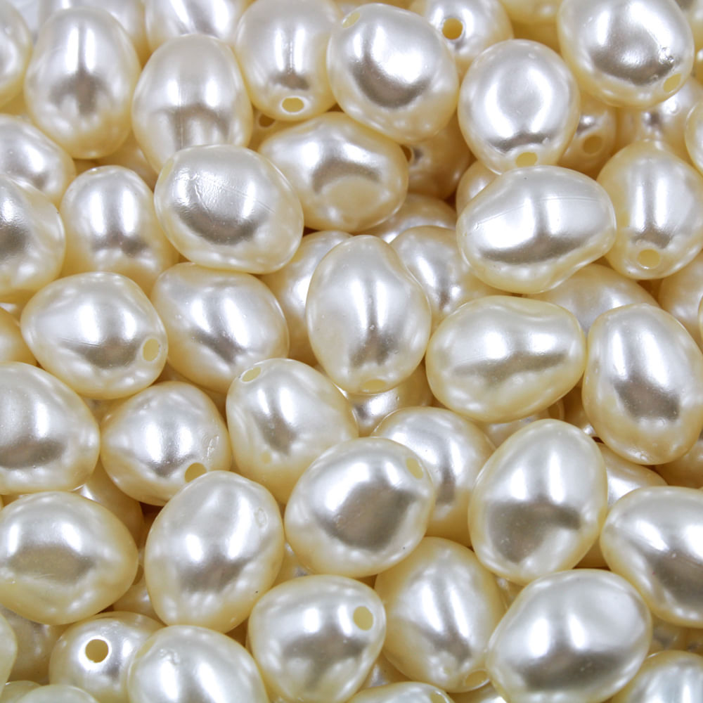 Perola De Agua Doce Passante 10X14mm Em Abs Com 500Gr