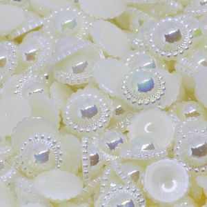 Meia Perola Para Colagem Flor Irisada 11Mm Em Abs Com 250Gr