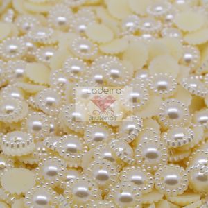 Meia Perola Para Colagem  Flor Em Abs 10Mm 500G