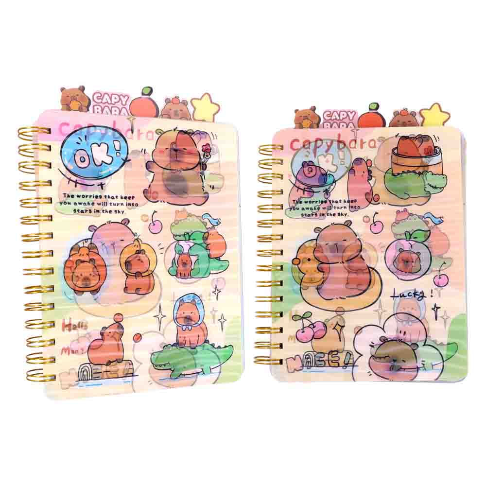 Caderno Espiral Capa Dura Capybara E Jacaré 21Cm Unidade