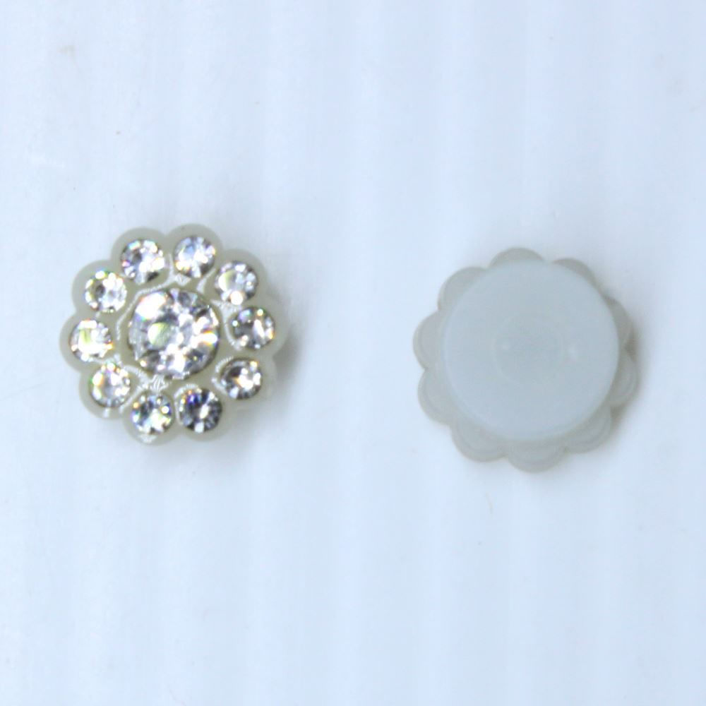 Flor Com Strass 08Mm Em Abs E Vidro Com 500 Peças