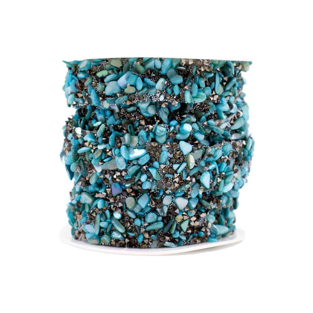 Rolo De Cascalho Com Strass 02Cm Termocolante Em Resina Com 05 Metros