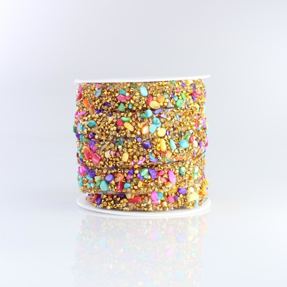 Strass Com Cascalho Termocolante Com 9 Metros