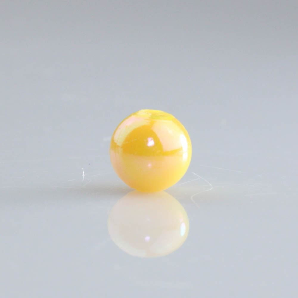 Bola Leitosa Irisada Passante 10Mm Em Acrilico Com 500Gr