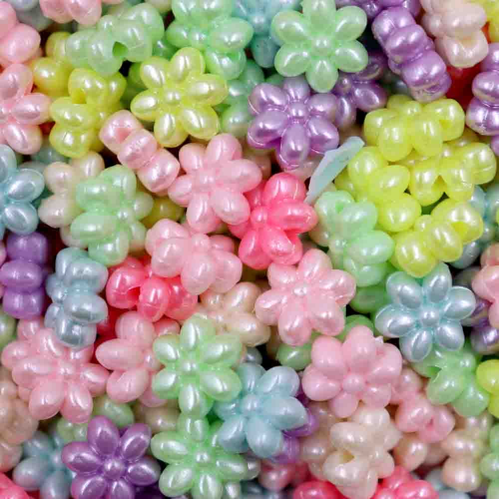 Entremeio Passante Florzinha Irisada 12Mm Em Plástico Com 500Gr