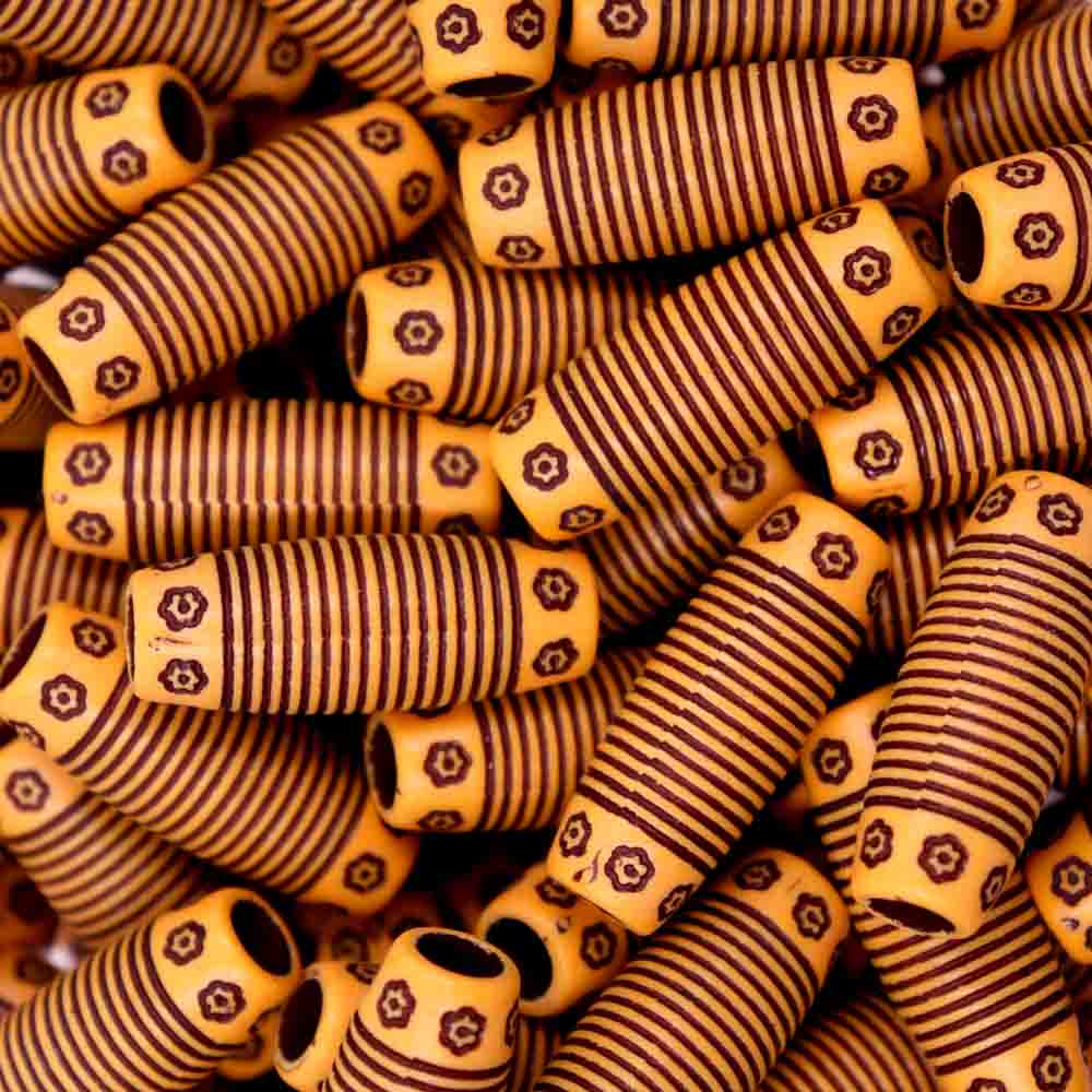 Tubo Passante Estilo Madeira Trabalhada 12X30mm Em Plástico Com 500G