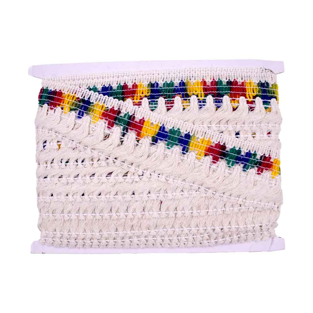 Fita Tassel Multicolorida 60Mm Em Poliester Com 10 Metros