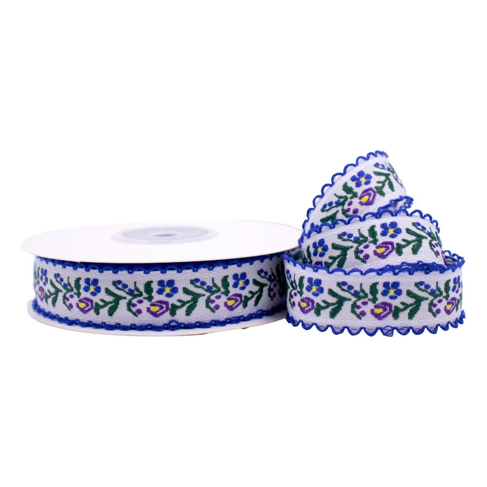 Fita Jaquard Florida 1.8Cm Em Poliester Com 10 Metros