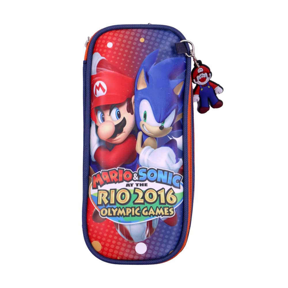 Estojo Escolar Super Mario E Sonic Rio 2016 21.5X9.5X6.5Cm