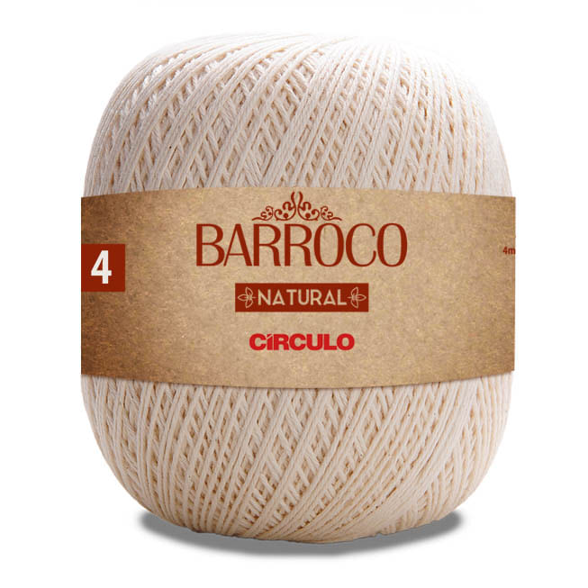 Barbante Barroco Natural N4 4/4 1186M Em Algodão 700G