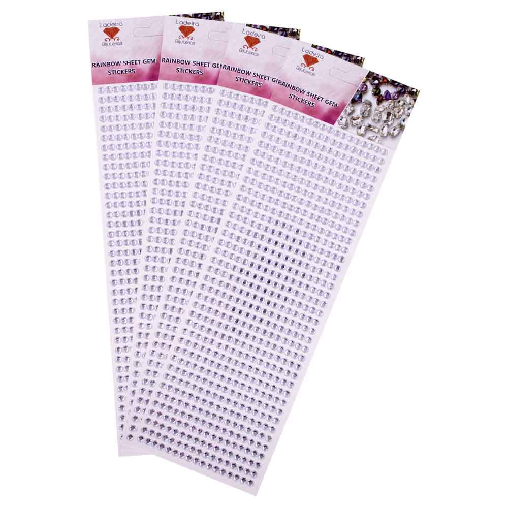 Cartela Adesiva Strass 05Mm Em Acrilico Com 12 Cartelas