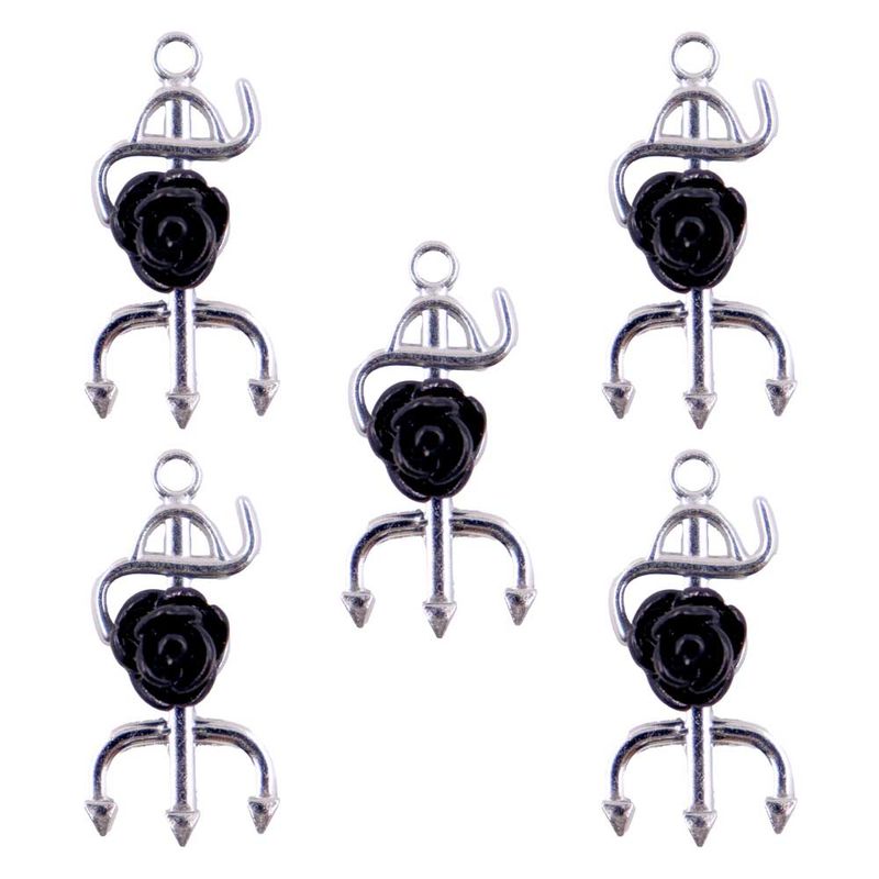PINGENTE-TRIDENTE-COM-FLOR-30MM-EM-ZAMAK-COM-07-PECAS---833---NIQUEL---PRETO