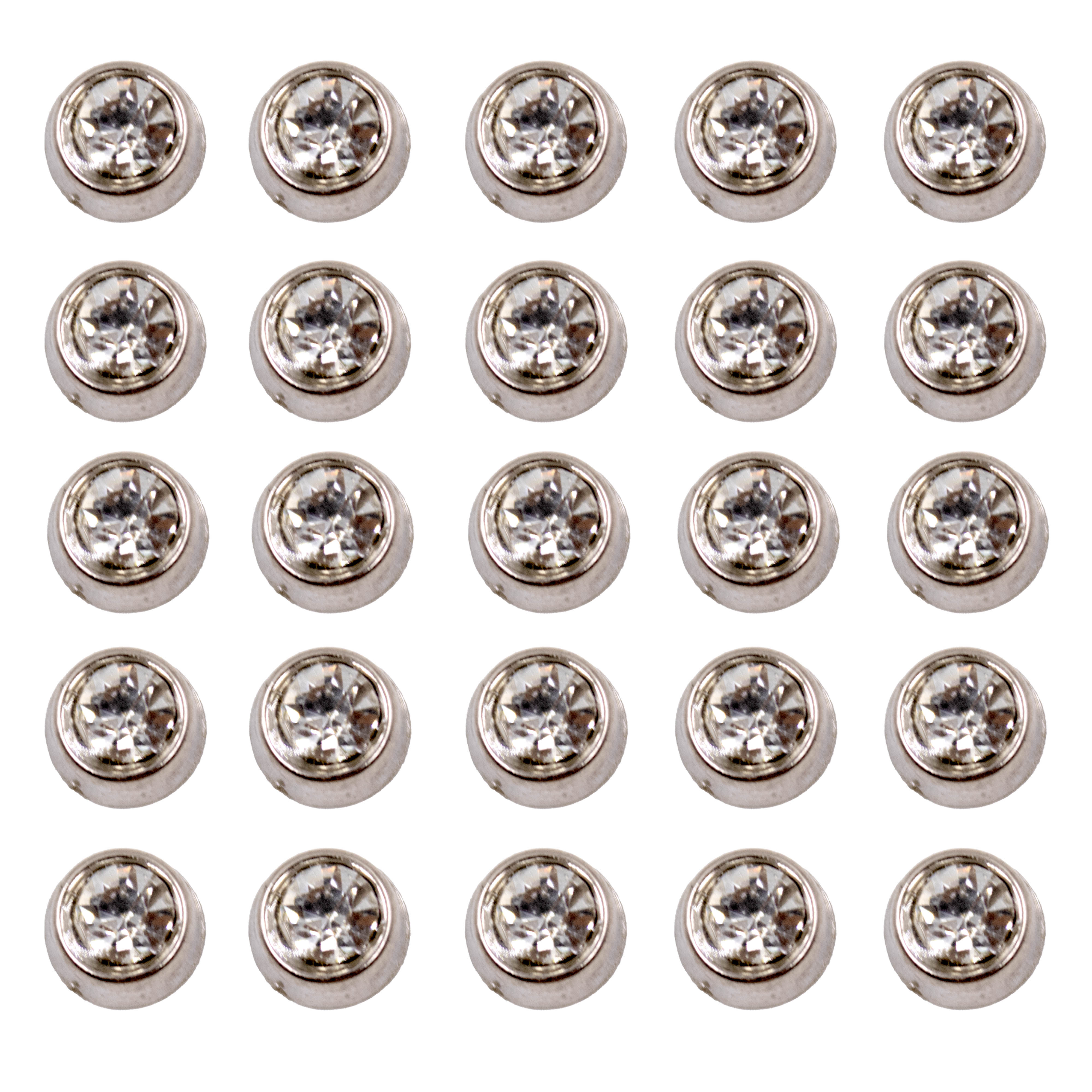 BOTÃO EM ABS COM STRASS DE CRISTAL 08MM COM 2000 PEÇAS