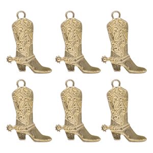 Pingente Country Bota Cowboy 54X39mm Em Zamac Com 15 Peças