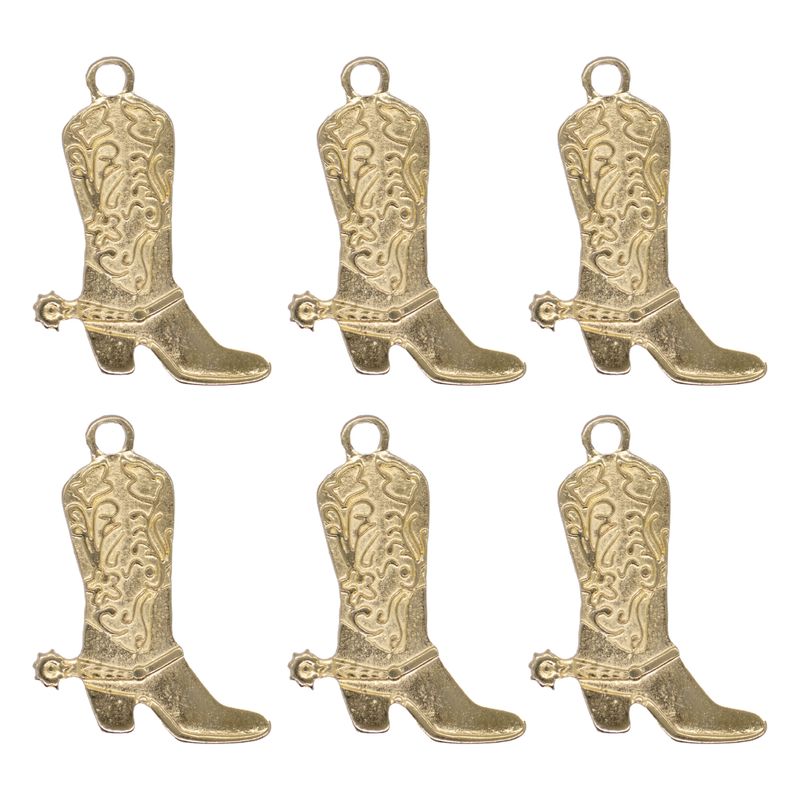 PINGENTE-COUNTRY-BOTA-COWBOY-54X39MM-EM-ZAMAC-COM-15-PECAS---DOURADO