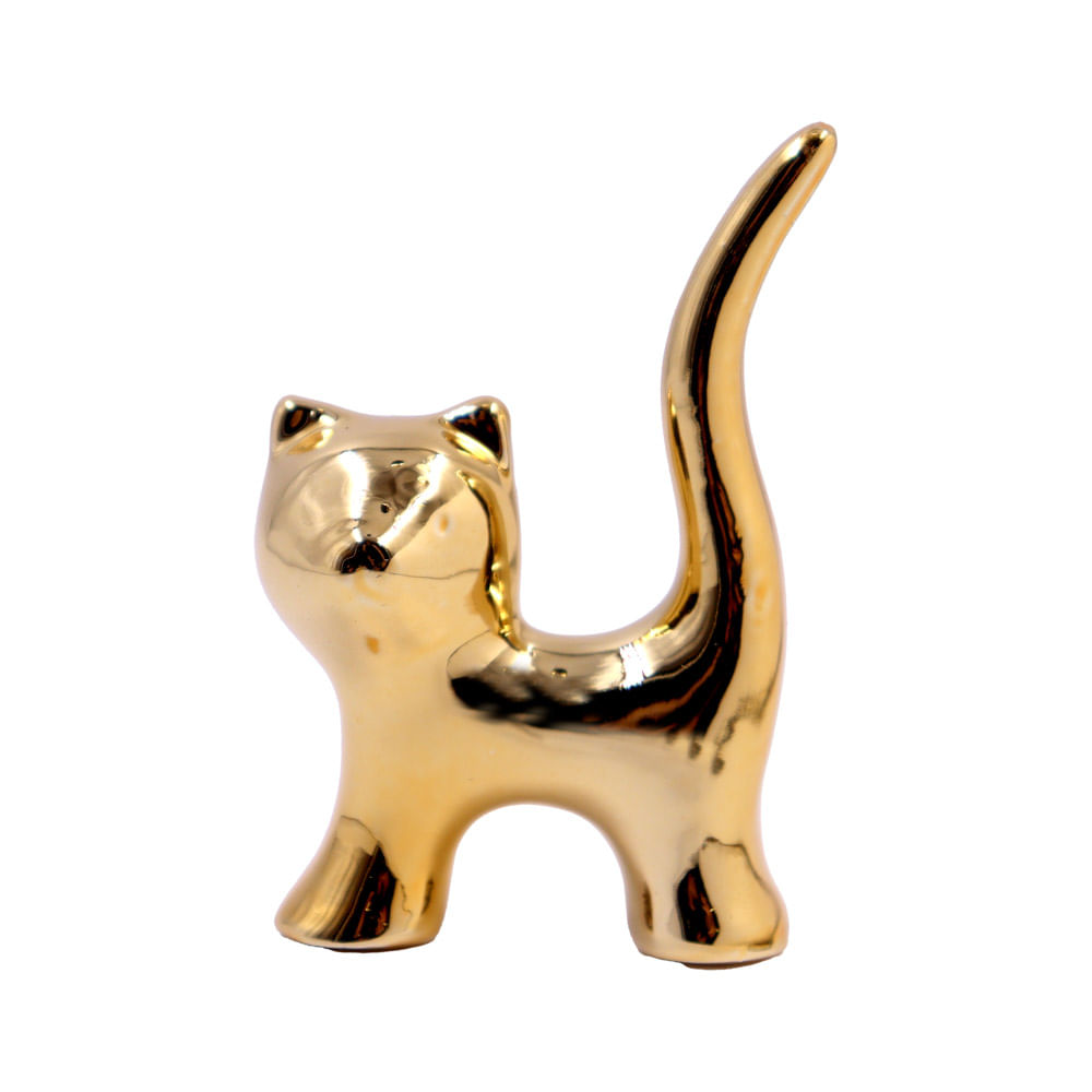Enfeite Decorativo De Gatinho 5X8cm Em Ceramica Unidade