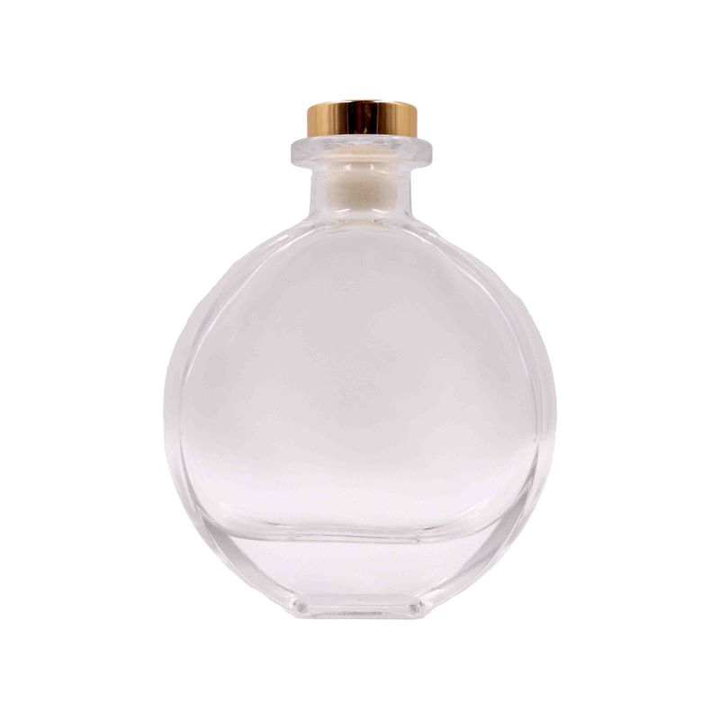 FRASCO-DE-VIDRO-CIRCULAR-COM-TAMPA-PARA-AROMATIZADOR-200ML---CRISTAL-TRANSPARENTE