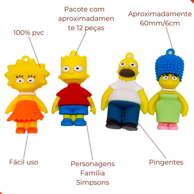 PINGENTE-FAMILIA-SIMPSONS-EMBORRACHADO-COM-12-PECAS---103---COLORIDO