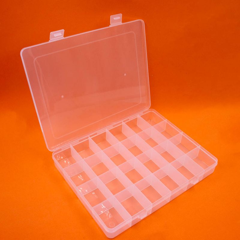 CAIXA-ORGANIZADORA-26X20CM-EM-PLASTICO-COM-24-DIVISORIAS---CRISTAL-TRANSPARENTE