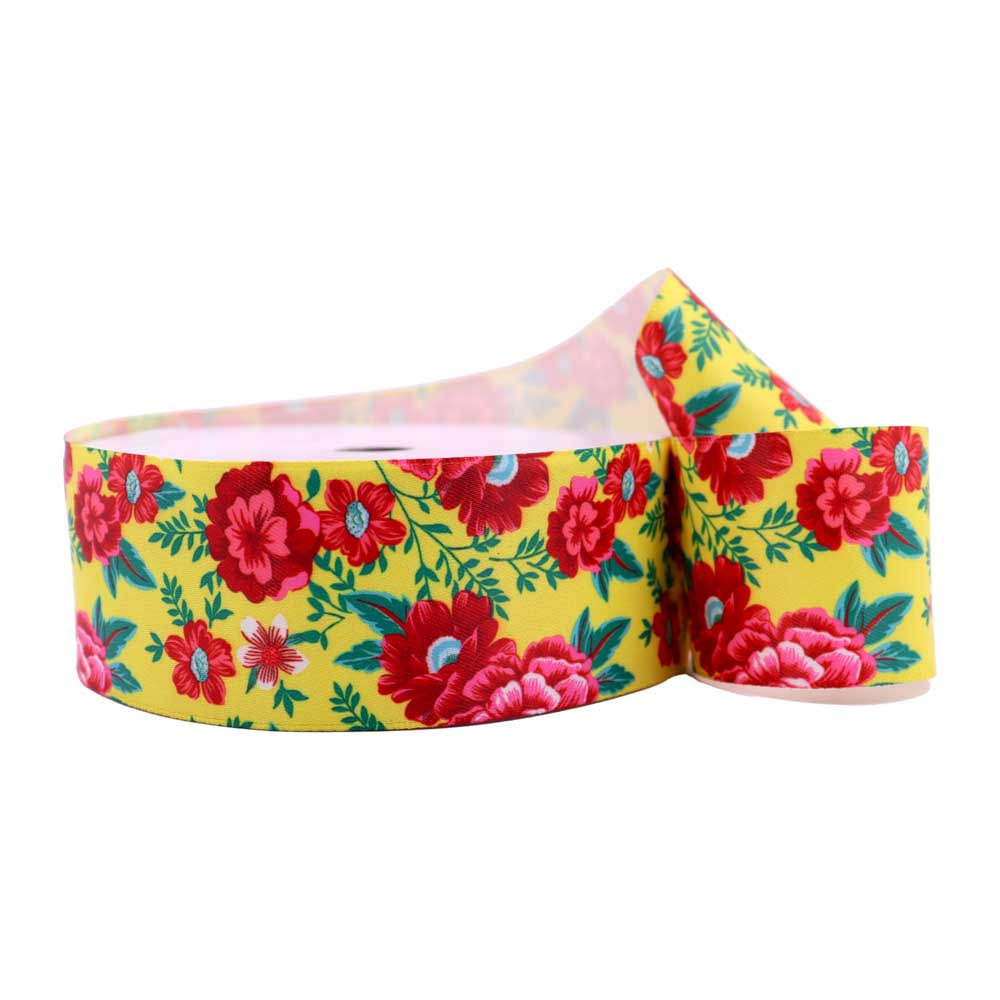 Fita De Cetim Chita Floral 38Mm Com 09 Metros
