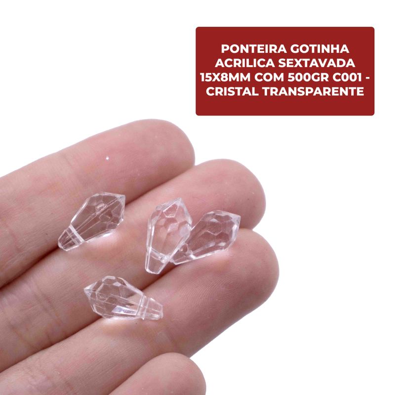 PONTEIRA-GOTINHA-ACRILICA-SEXTAVADA-15X8MM-COM-500GR-C001---CRISTAL-TRANSPARENTE-C001