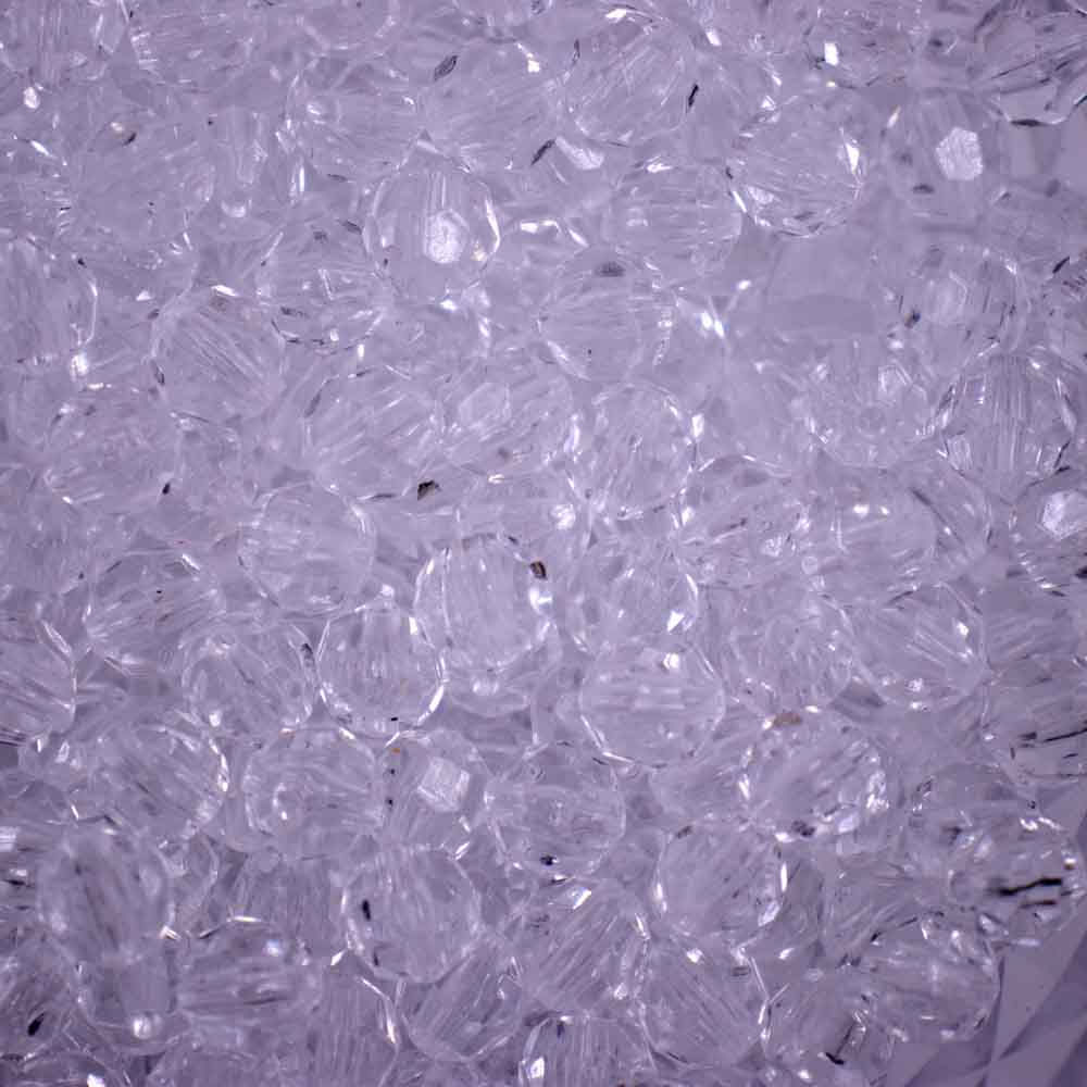 Bola Sextavada Passante 08Mm Em Acrilico Com 500Gr