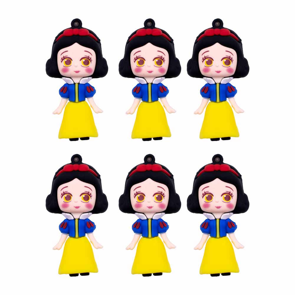 Pingente Princesa Branca De Neve 65Mm Emborrachado Com 12 Pelas