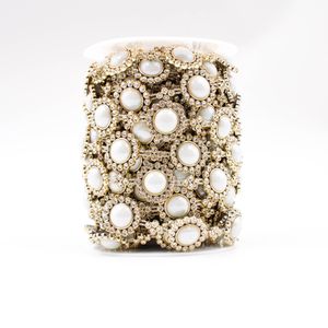 Aljofre De Perola Com Strass 22Mm Em Abs Com 9 Metros