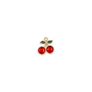 Pingente Cataforético Cereja Com Strass 20Mm Em Zamac Com 10 Peças