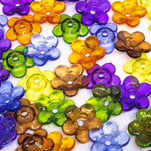ENTREMEIO FLOR COLORIDA 25MM EM ACRILICO COM 500GR