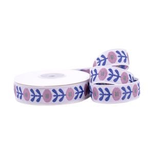 Fita Jaquacd Flores 20Mm Em Poliester Com 10 Metros