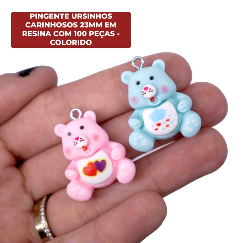 PINGENTE-URSINHOS-CARINHOSOS-23MM-EM-RESINA-COM-100-PECAS---103---COLORIDO