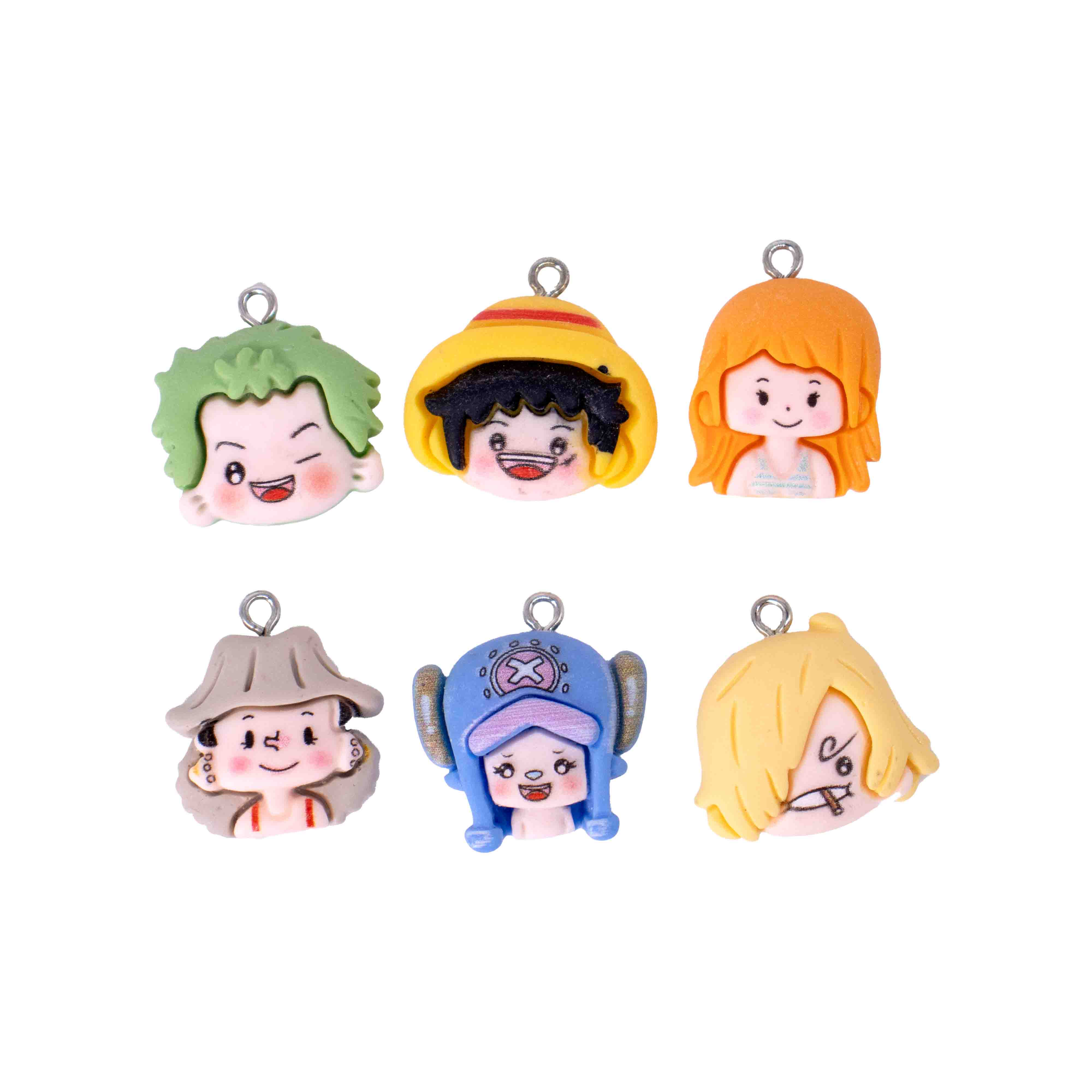 Pingente Personagens One Piece Em Resina 25Mm Com 50 Peças