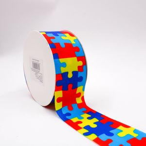 Fita Estampada Quebra-Cabeça 38Mm Em Poliester Com  9 Metros