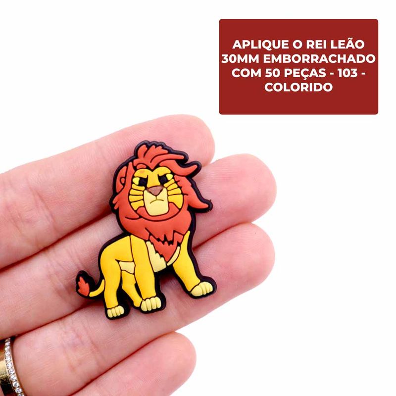 APLIQUE-O-REI-LEAO-30MM-EMBORRACHADO-COM-50-PECAS---103---COLORIDO