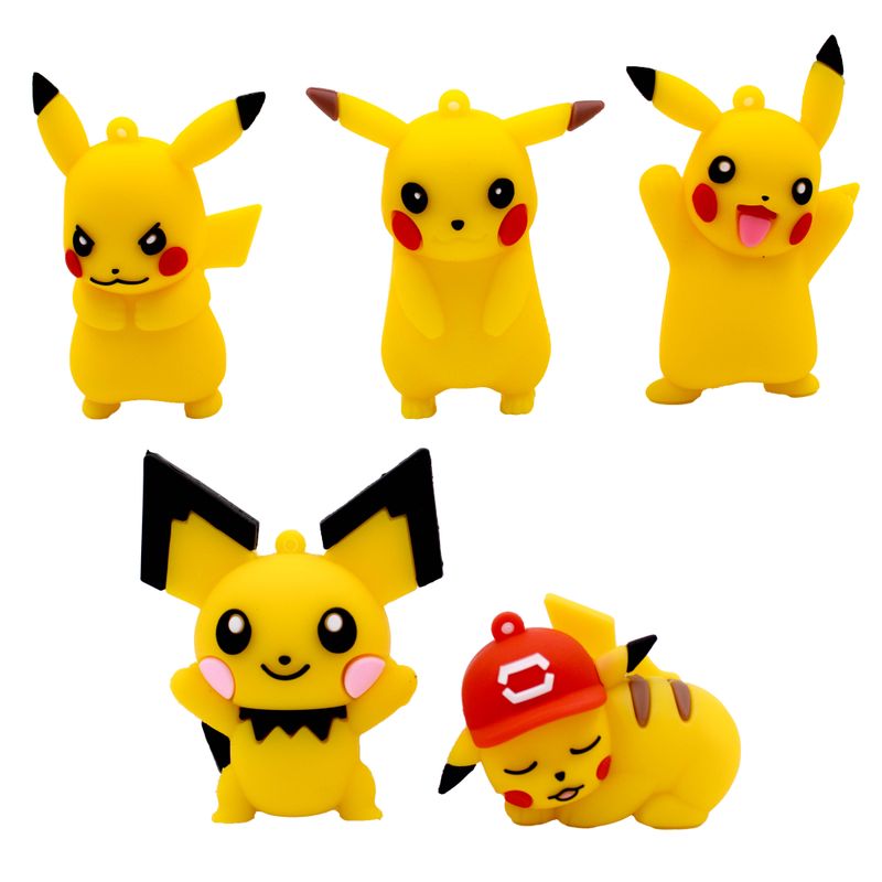 PINGENTES-POKEMON-PIKACHU-60MM-EMBORRACHADO-COM-10-PECAS---103---COLORIDO