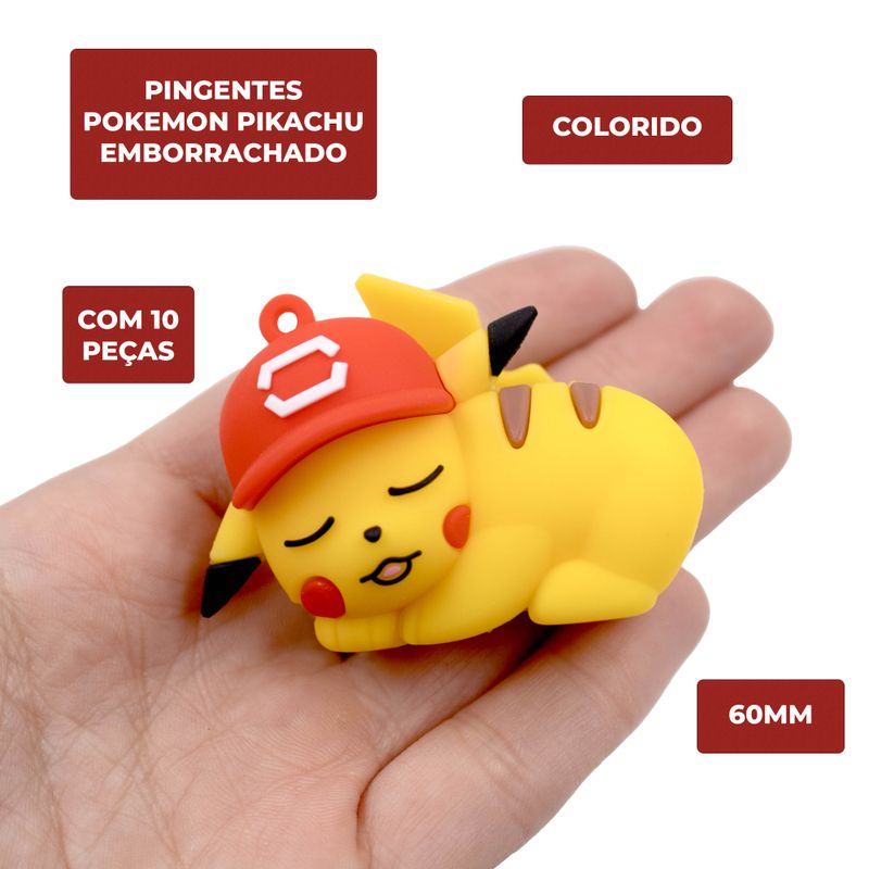 PINGENTES-POKEMON-PIKACHU-60MM-EMBORRACHADO-COM-10-PECAS---103---COLORIDO