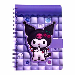 Caderno Com Fecho Velcro Kuromi 20Cm Unidade