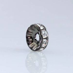 Rondela De Strass 10Mm Em Latao E Vidro Com 100 Peças