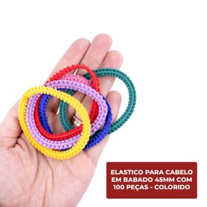 Elastico Para Cabelo Em Babado 45Mm Com 100 Peças