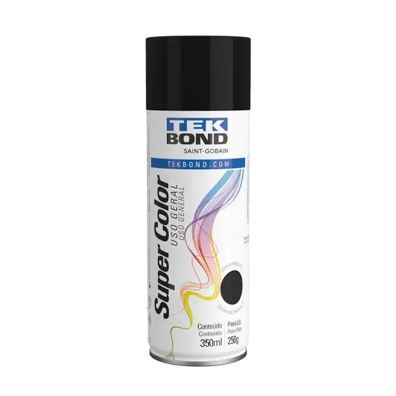 TINTA-SPRAY-SUPER-COLOR-TEKBOND-PARA-USO-GERAL-350ML---137---PRETO-BRILHANTE